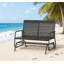 Banc oscillant en osier de patio, chaise berçante