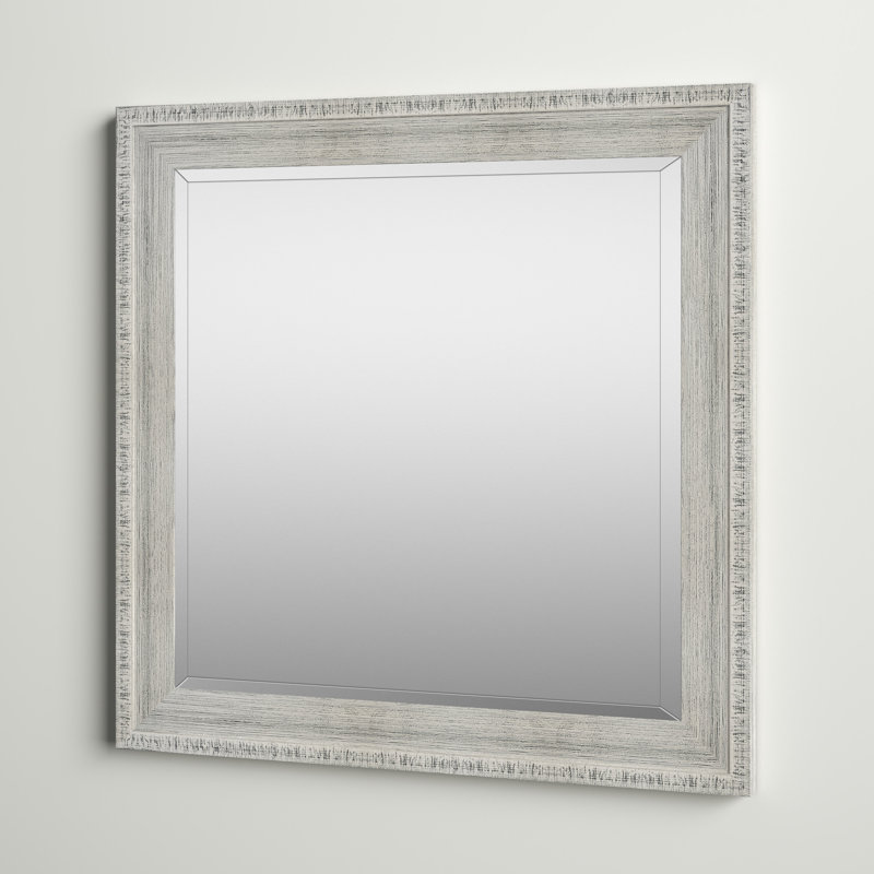 Miroir de coiffeuse rustique biseauté, H 24 po x l 24 po