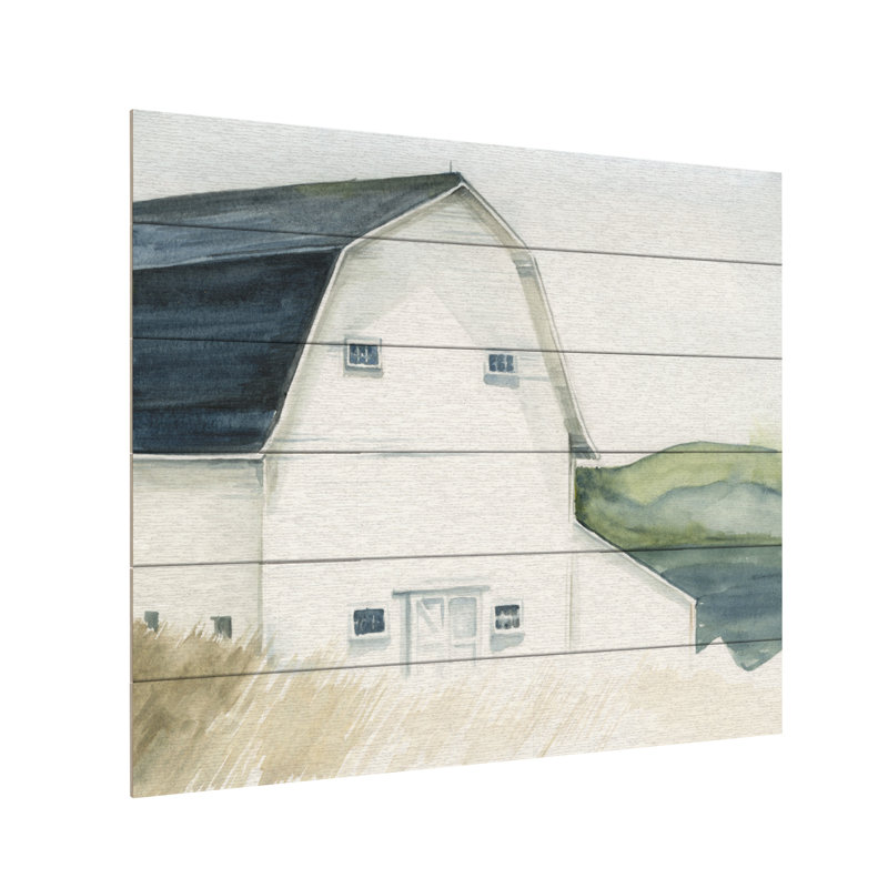 Jennifer Paxton Parker «Watercolor Barn IV», art en lattes de bois, L 22 po x H 18 po