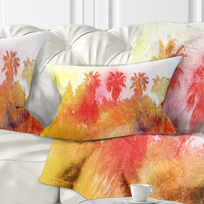 Paysage tropical abstrait - coussin abstrait imprimé