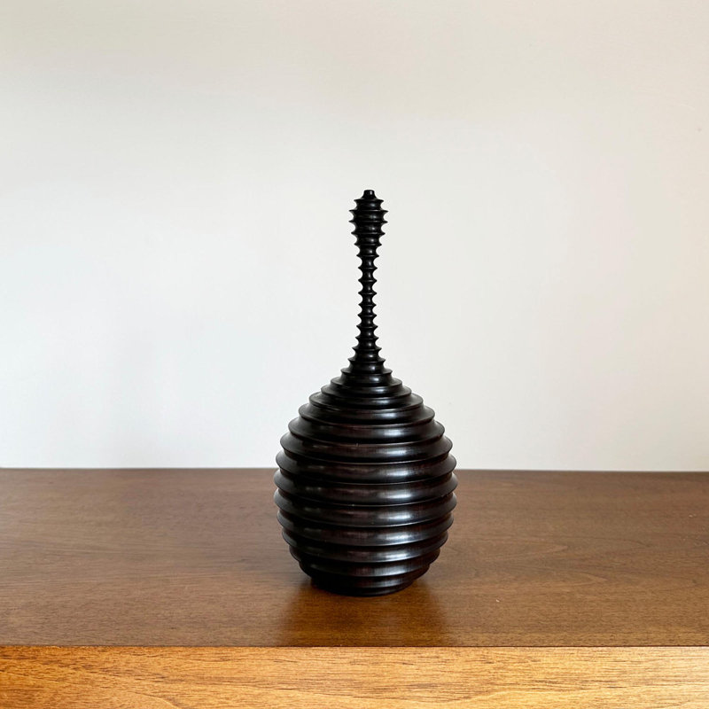 Ebony Wood Collection Wood Jar, 10"