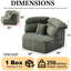 Fauteuil lounge modulaire une place en velours côtelé vert, canapé pentagonal moderne au design enveloppant avec coussins, fauteuil d'appoint confortable en mousse et ressorts pour salon ou chambre à coucher