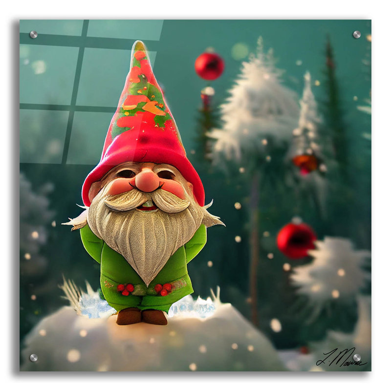 «Happy Christmas Gnome» par Tanya Mavric, H 24 po x l 24 po x P 0,2 po
