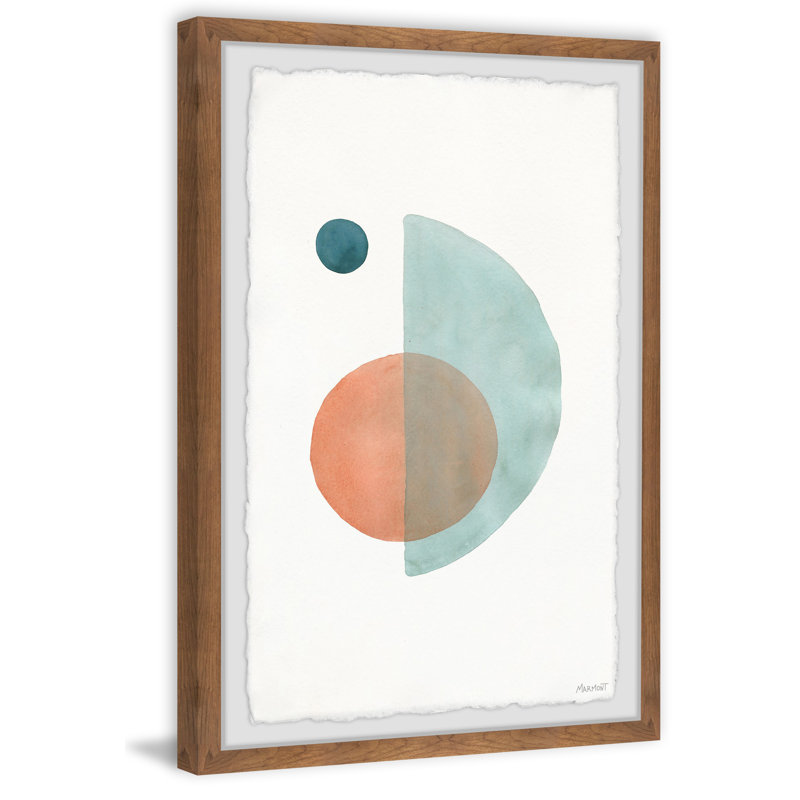 Blue Over Orange - Single Picture Frame Painting, 61 cm H x 41 cm W x 3.81cm D