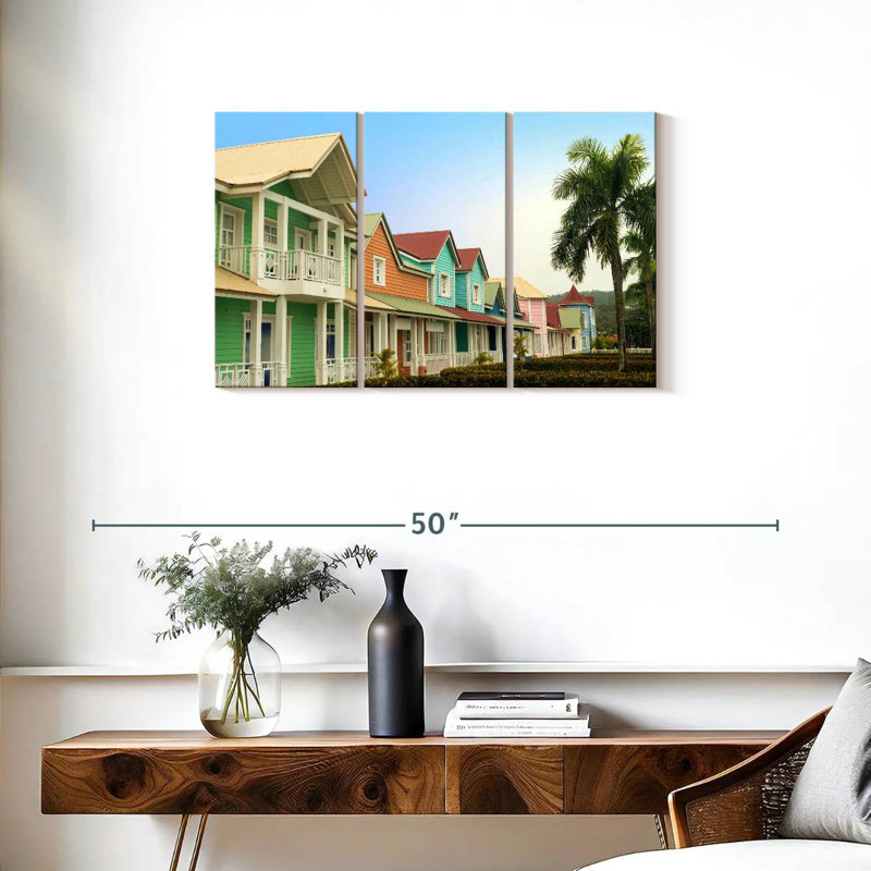 Caraïbes, maisons tropicales, H 20 po x l 33 po