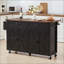 Îlot de cuisine de style champêtre de 53,5 po avec abattant, rangement et prise de courant-562040225