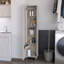 Armoire de rangement en béton gris avec 5 tablettes - Rangement à 5 tablettes idéal pour toute pièce-2049901371