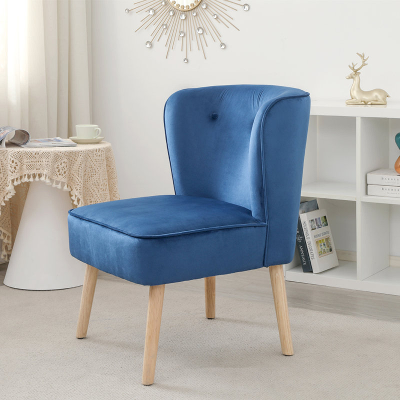 Jazlynn Upholstered Wingback Chair, Blue