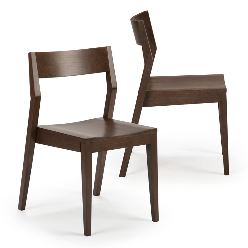 Linzy Solid Wood Modern Dining Chair, Walnut