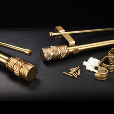 Khareem Iron Adjustable Width Double Curtain Rod