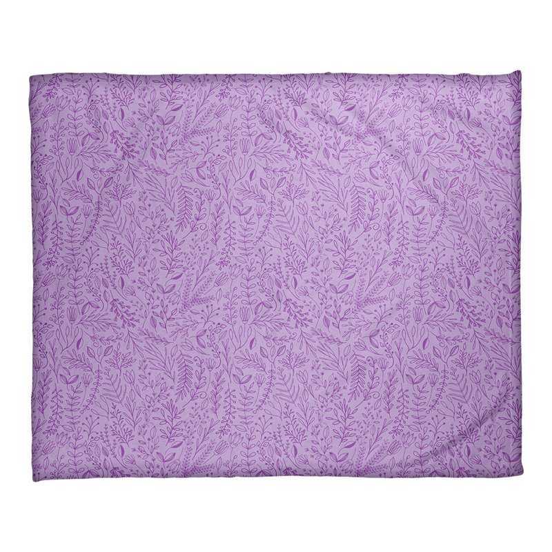 Couverture florale ditsy Katelyn Elizabeth, l 52,5 po x L 62,5 po, Mauve
