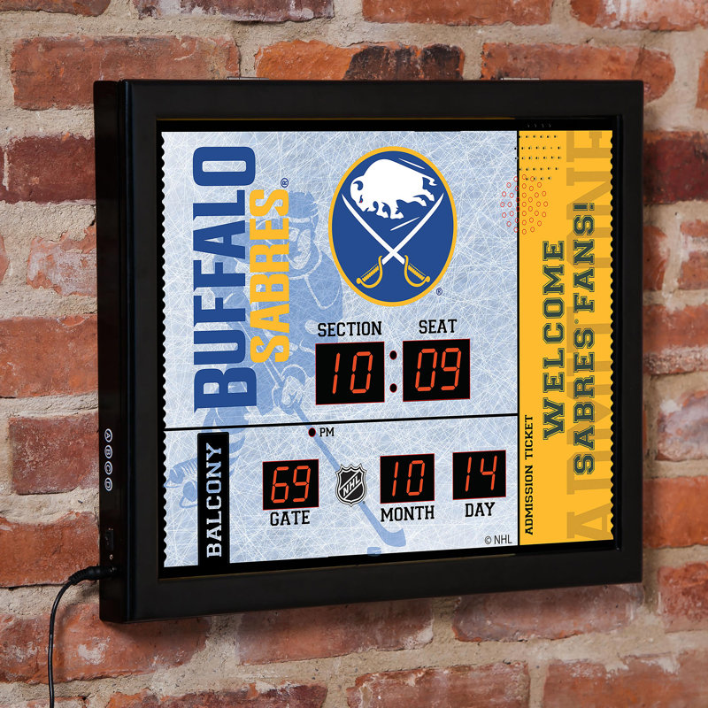 Horloge murale Jacksonville Jaguars, Sport Team Jacksonville Jaguars, Blanc / Bleu / Jaune