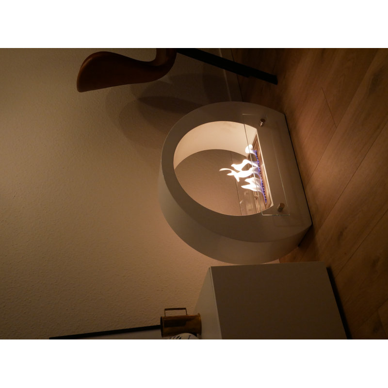 Noelia - Round Bio Fireplace - Black, White