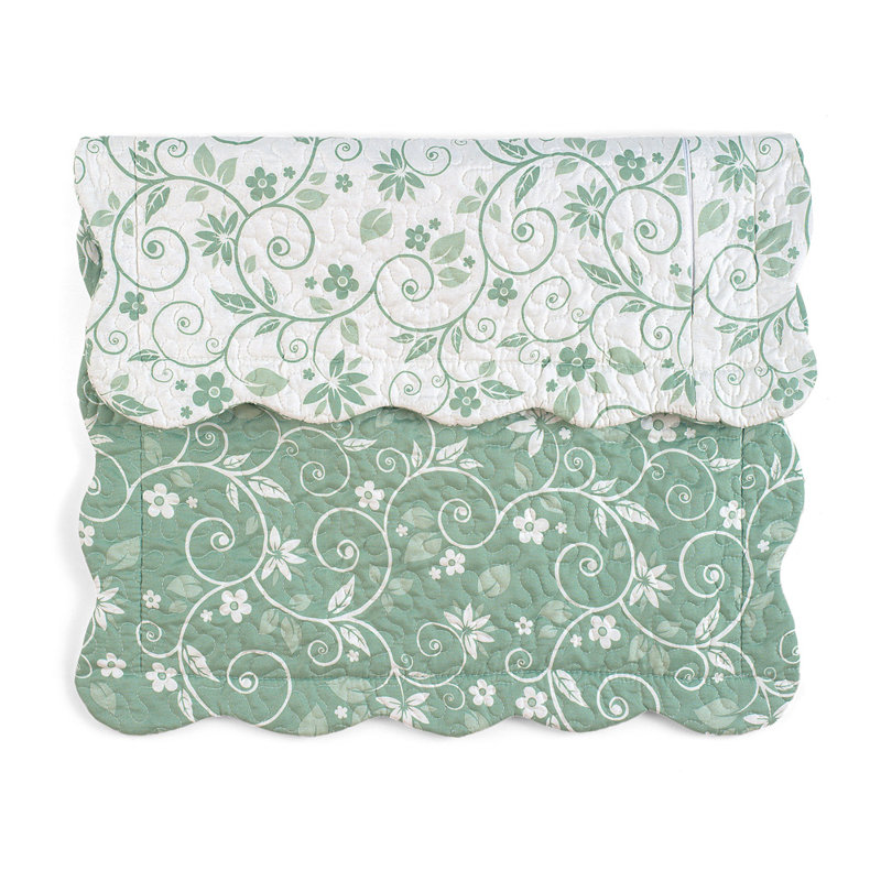 Polyester Floral Sham Set, Sage