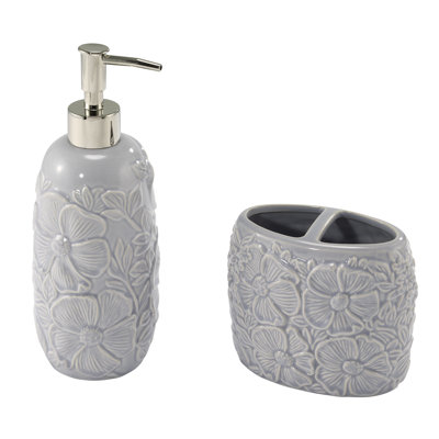 Nicole Miller Camille Toothbrush Holder & Lotion Dispenser Set