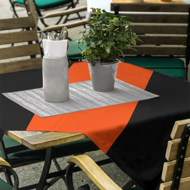 Philadelphia Tablecloth, Black/Orange/Black