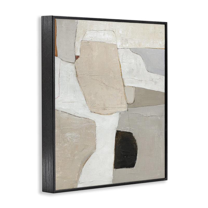  Beige Shape Geometrics, art de la giclée encadrée par Design Fabrikken, H 14 po x l 11 po, Giclée encadrée noir minuit