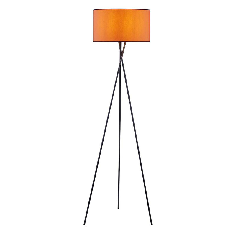 Ritwik 150cm Tripod Floor Lamp, Satin Black, Terracotta