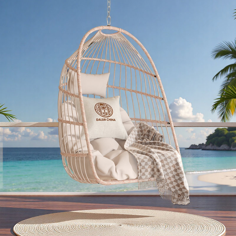 Chaise suspendue en PE pour l'extérieur, Blanc