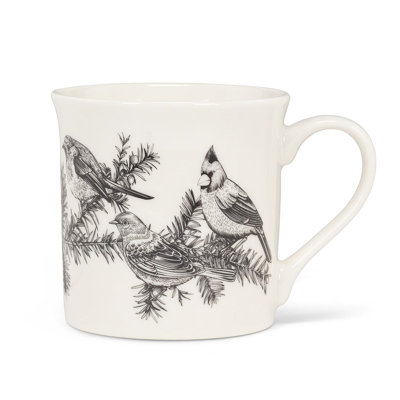 Grande tasse d'hiver et d'oiseaux d'hiver