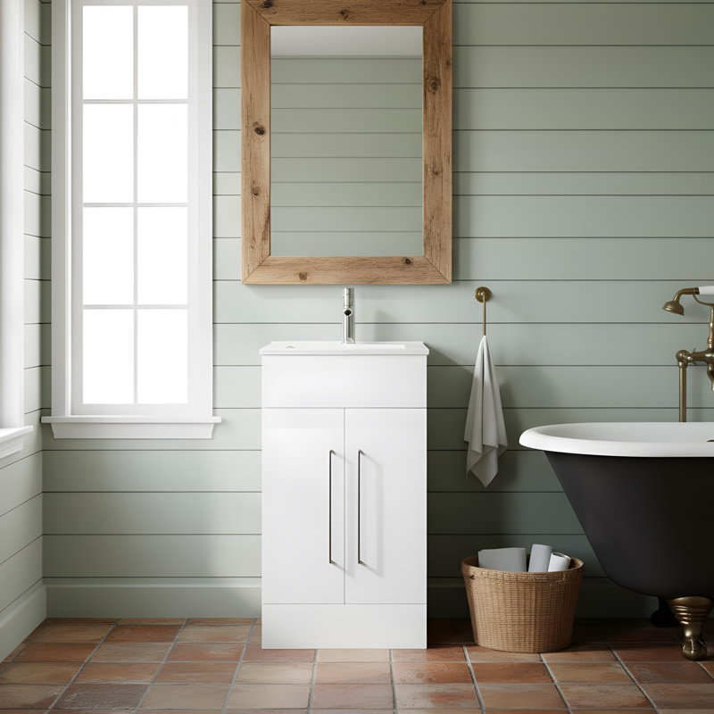 Meuble-lavabo moderne autoportant avec lavabo