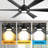 60“ Modern Large 6-Blade Ceiling Fan With LED Lights and Remote Control-2108759257-2108759261