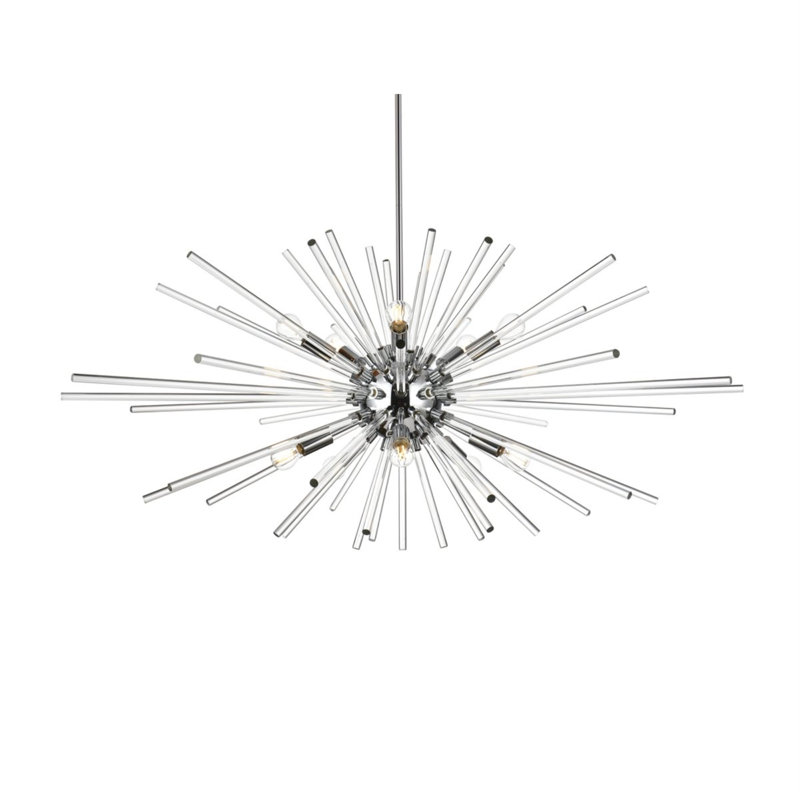 Luminaire suspendu unique à 10 lumières Francene, Chrome