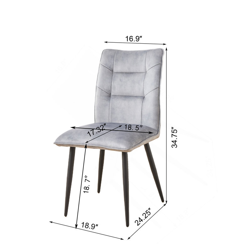 Ensemble de chaises de salle à manger 2 pièces Modern, Gris