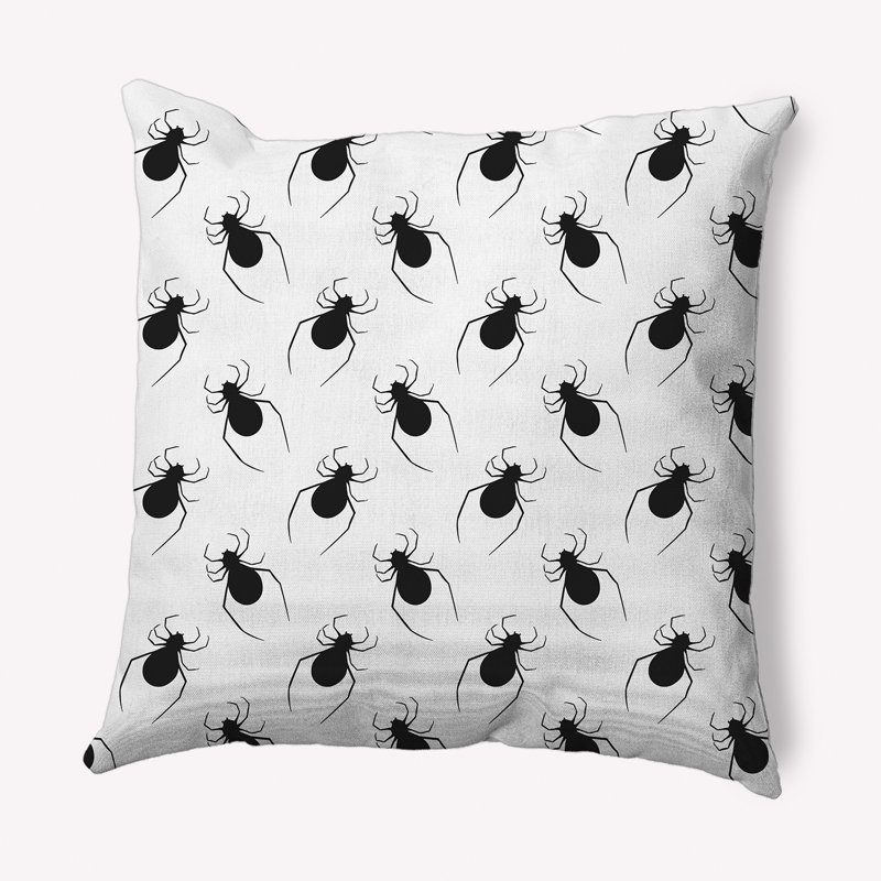 Coussin décoratif carré Spider, 16 po x 16 po, Blanc