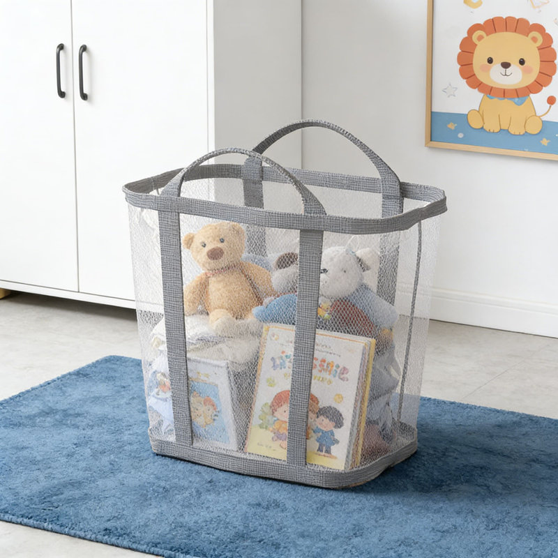 Grey,4Pcs,Foldable Laundry Hamper With Mesh Design For Home, Dorm, And Closet Organization - Portable Storage Basket For Clothes, Socks, And Undergarments