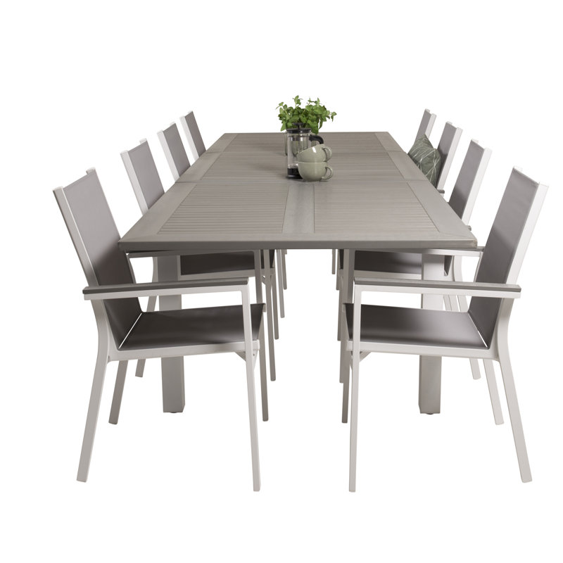 Jayesh 8 - Person Patio Dining Set with Extendable Rectangular Table