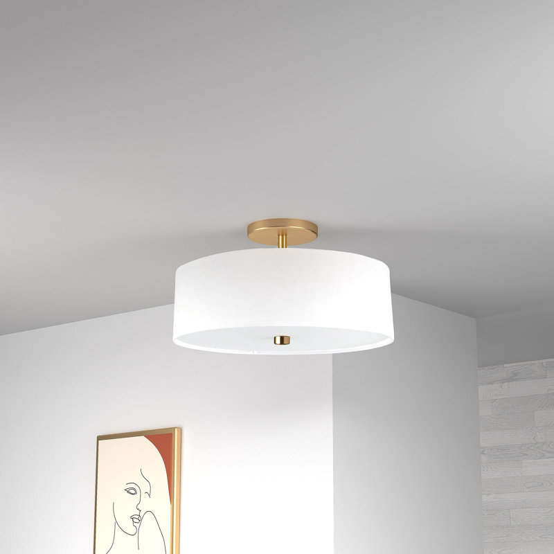 Tess Semi Flush Mount, White