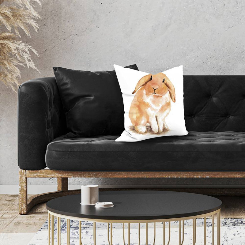 Lop-rabbit - 18"x18" Throw pillow cover - Poly twill - Print on demand