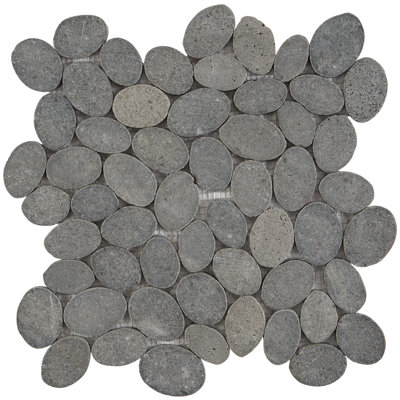 Bond Tile Picturesque Sliced Round 11.81 in. x 11.81 in. Nature Stone Pebble Mosaic Floor and Wall Tile (0.97 sq. ft. / sheet)