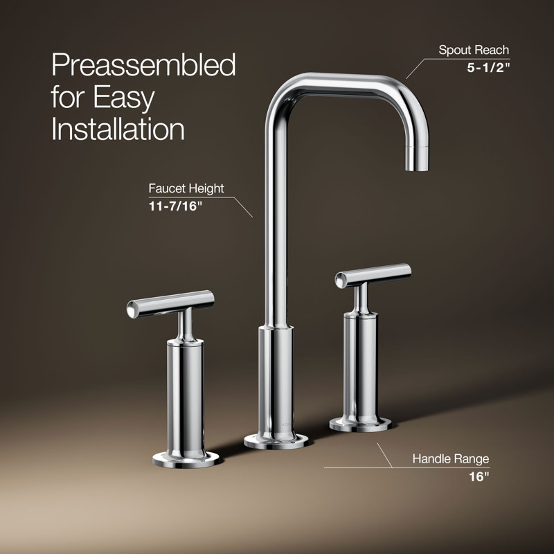 Purist Widespread Bathroom Faucet, Polished Chrome