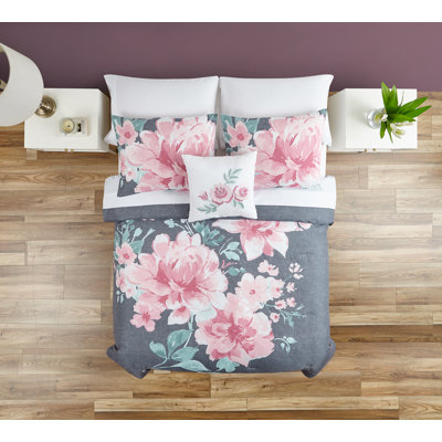 Piru Polyester Percale Floral Comforter