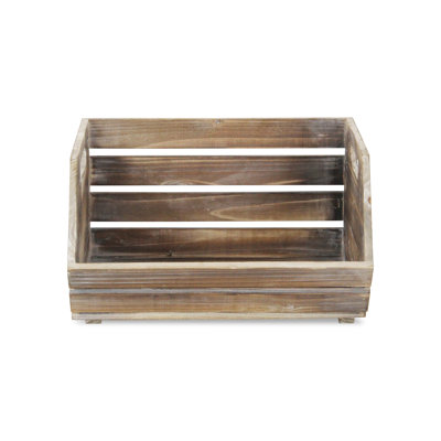Slat Stackable Storage Solid Wood Crate