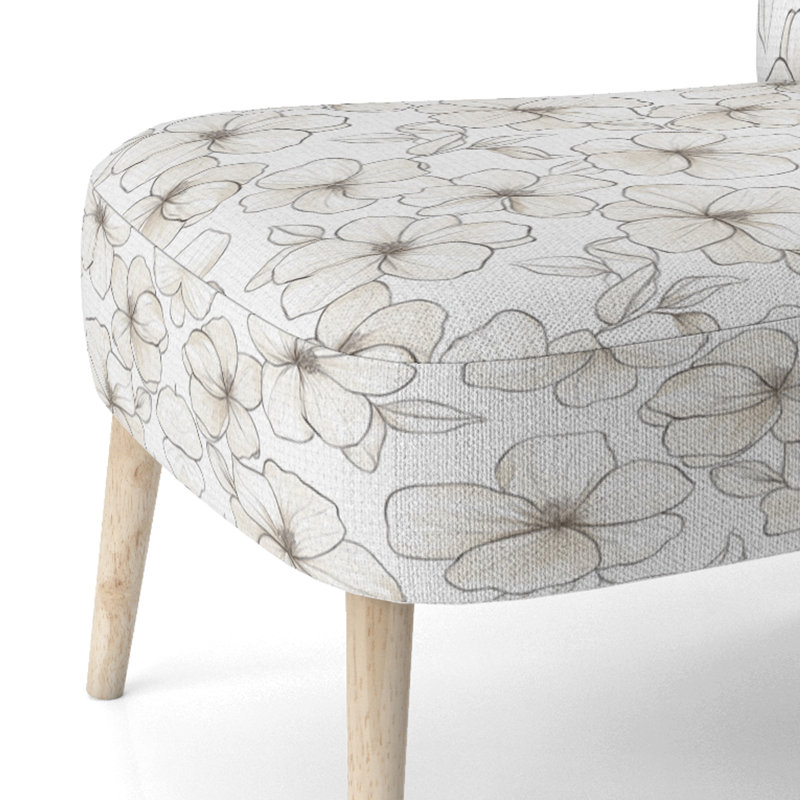 Chaise d'appoint Floral - Chaise d'appoint ivoire Elegance Petals, Chaise d'appoint sans accoudoirs