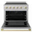 ZLINE Autograph 36 in. Marino Induction Range with 5 Element Cooktop and Champagne Bronze Accents