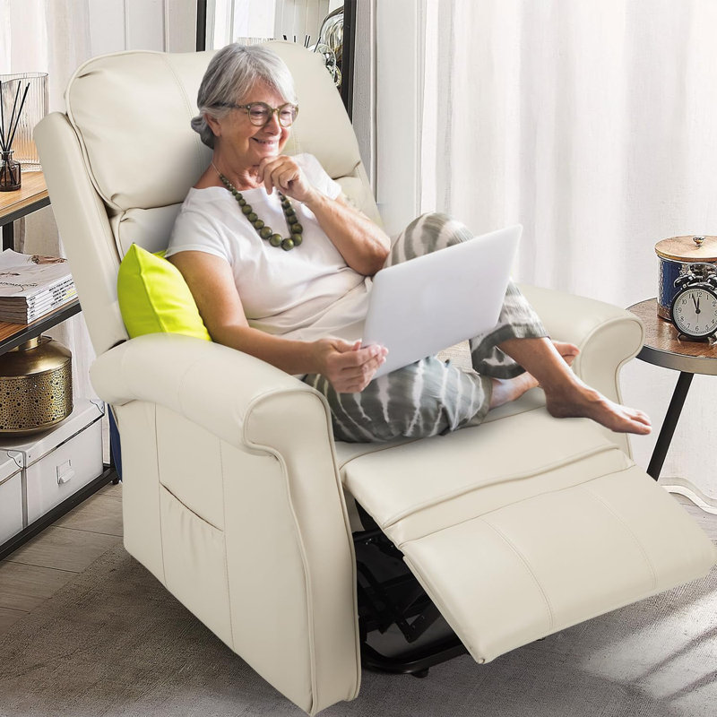Chaise en similicuir, Blanc