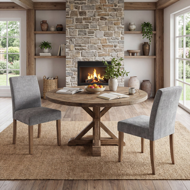 Chaise rembourrée en bois, Gris