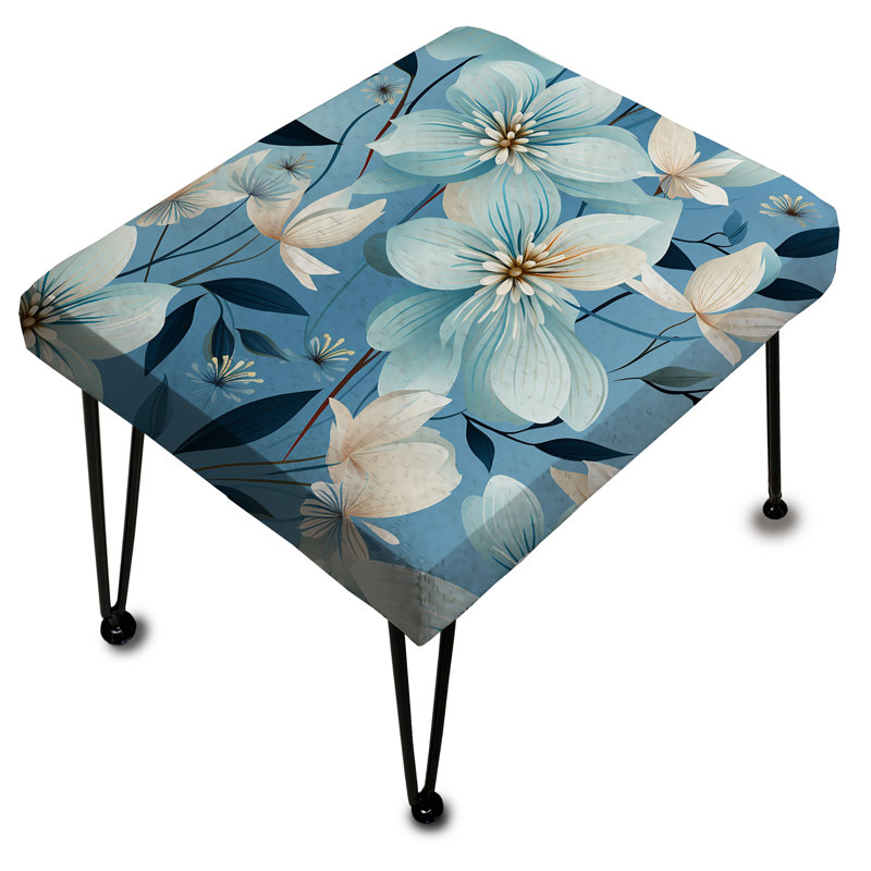 Repose-pieds rectangulaire bleu Harmony