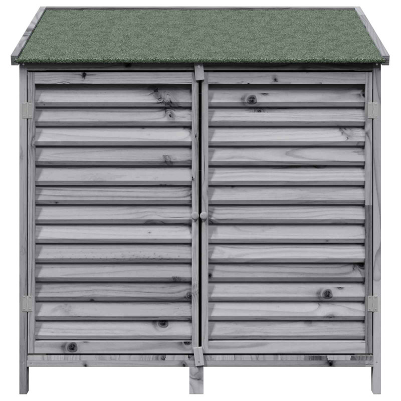 Vidaxl Garden Shed Solid Fir Wood Storage Cabinet Outdoor Modern Design Ample, Grey