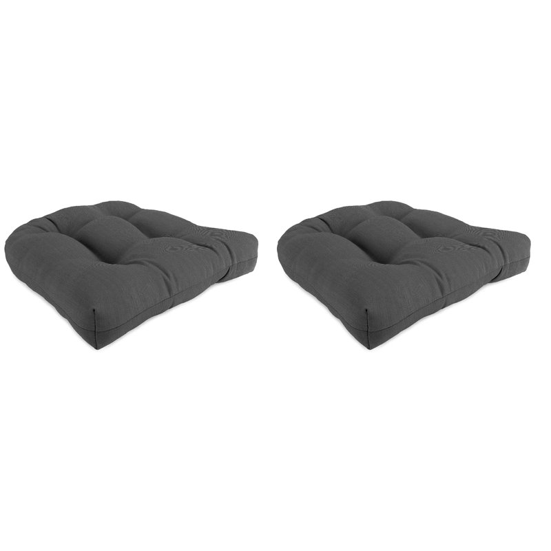 Contoured Outdoor Wicker Seat Cushion, Cast Charcoal Polyester