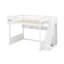 Structure de lit mezzanine en bois pour grand lit avec escalier, tablettes de rangement et garde-robe-359193997