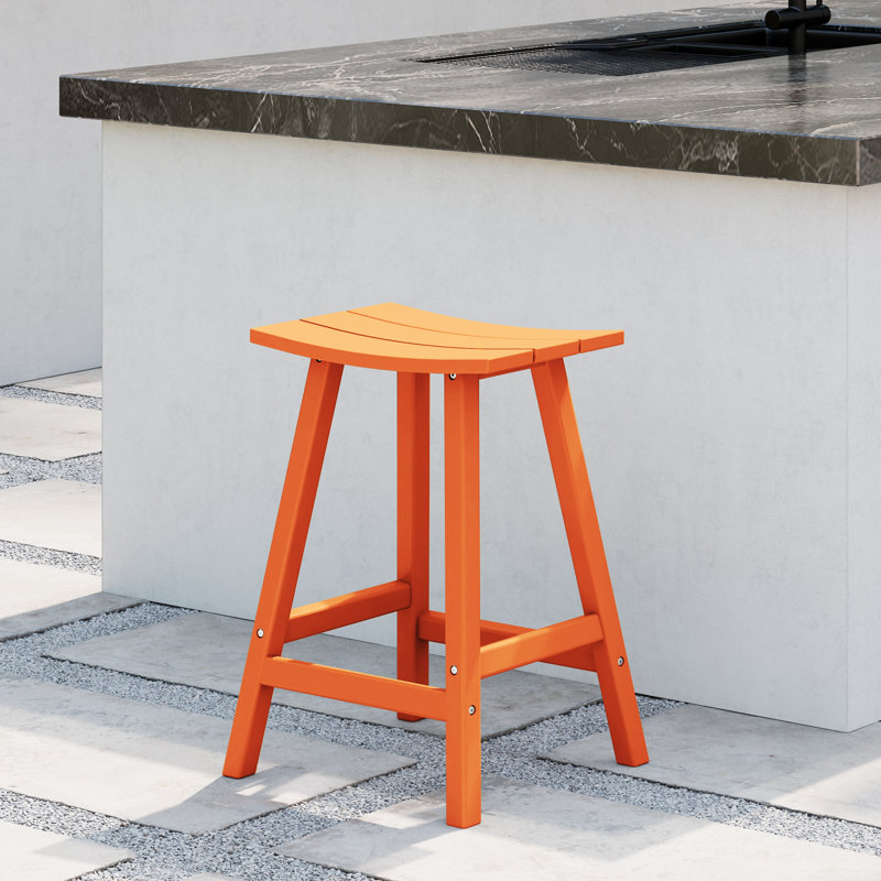 Tabouret de bar Laguna, Tabouret de comptoir (siège d’une hauteur de 24, Orange