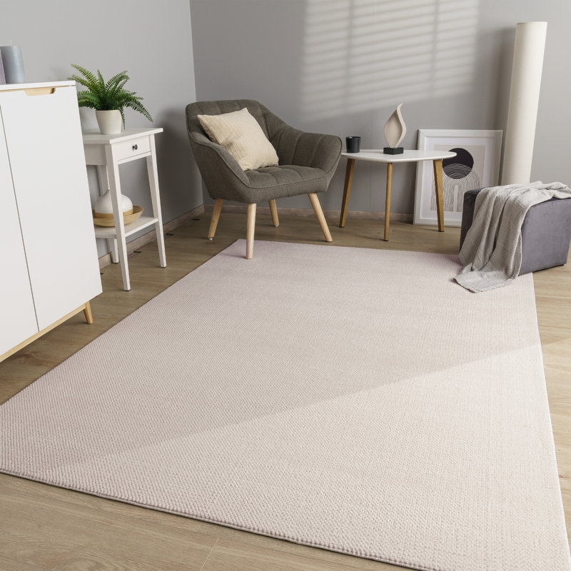 Soft Area Rug with Cozy High and Low Effect in Solid Colors, Rectangle 3'11" x 5'3"