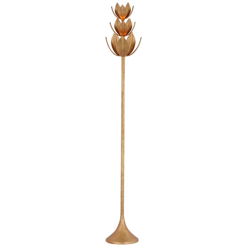 Alberto LED Torchiere Floor Lamp, Antique Gold Leaf