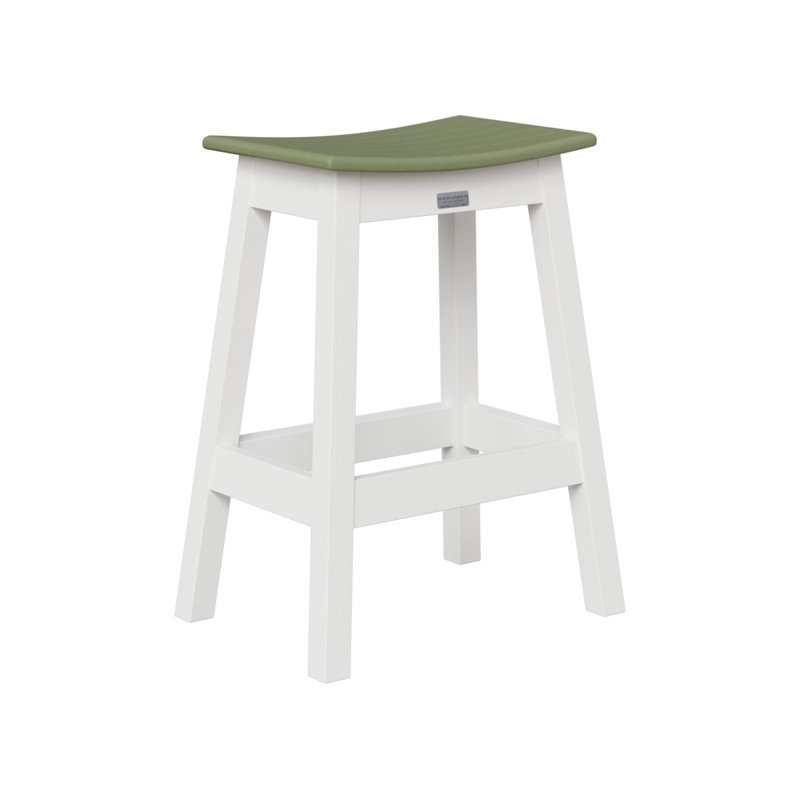 Tabouret de comptoir berlinois Berlin, Blanc / Sauge, 24.5