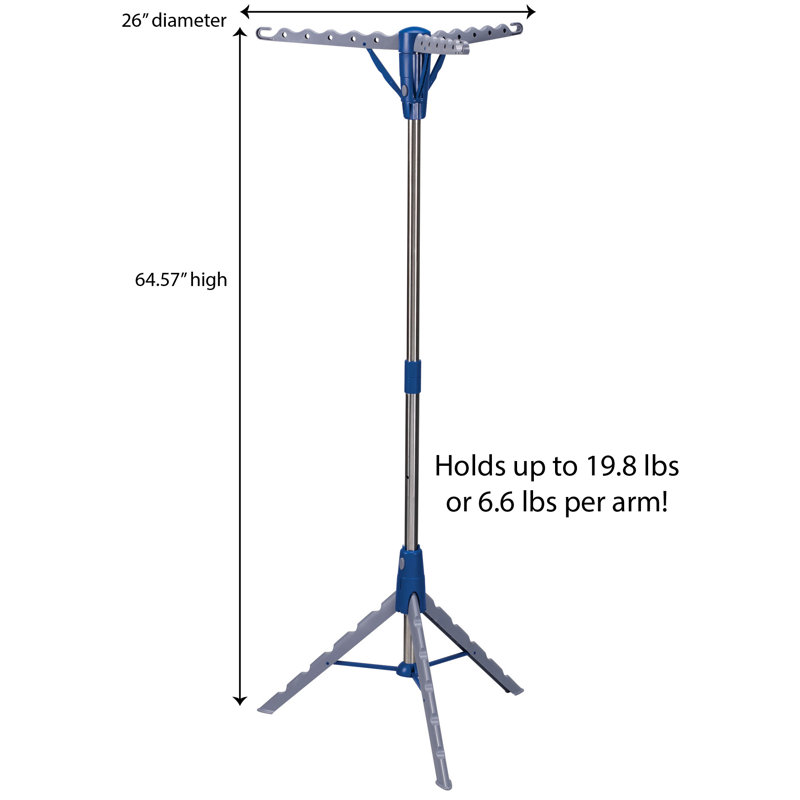 Meghon Steel Foldable Tripod Drying Rack, Blue